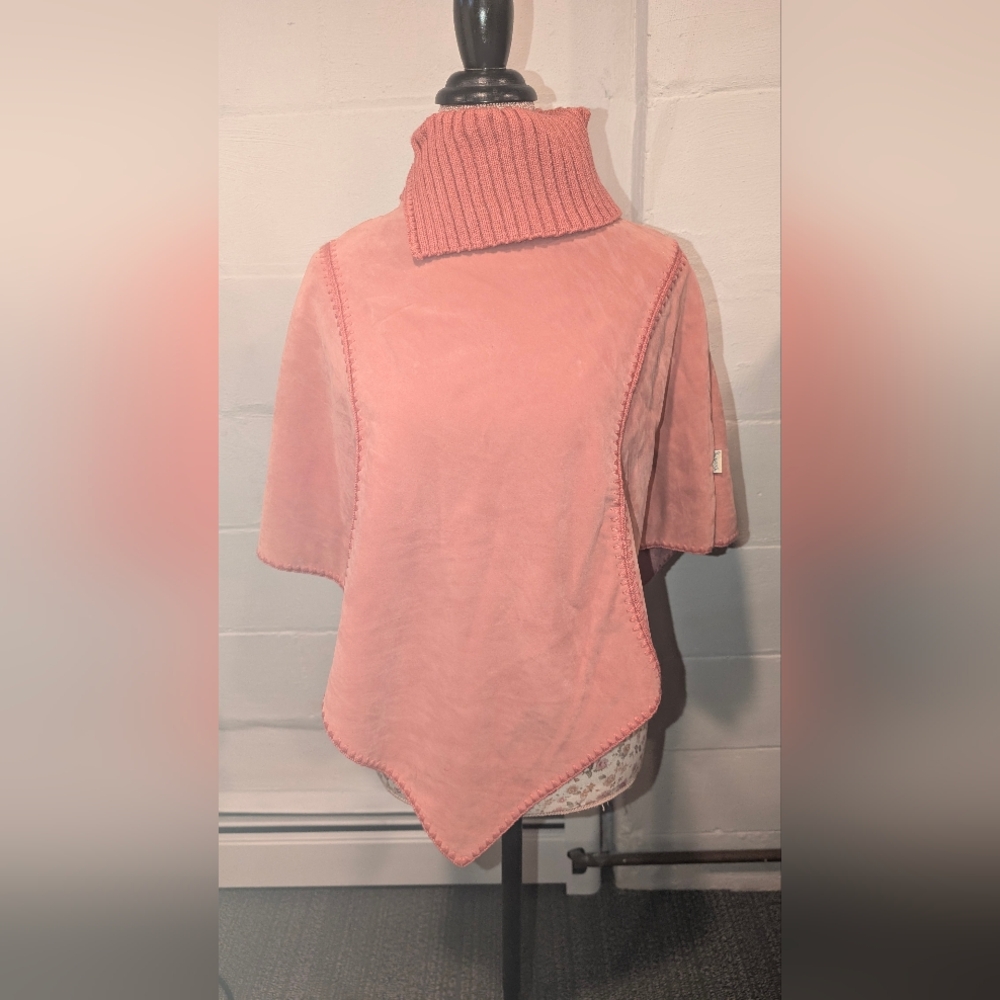 Vintage Vess faux suede poncho